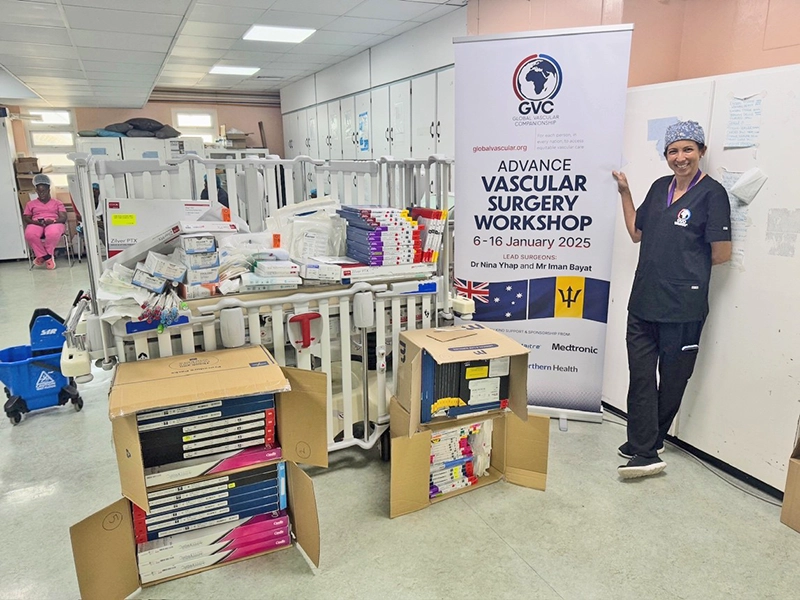 Dr Nina Yhap with Stock Donations